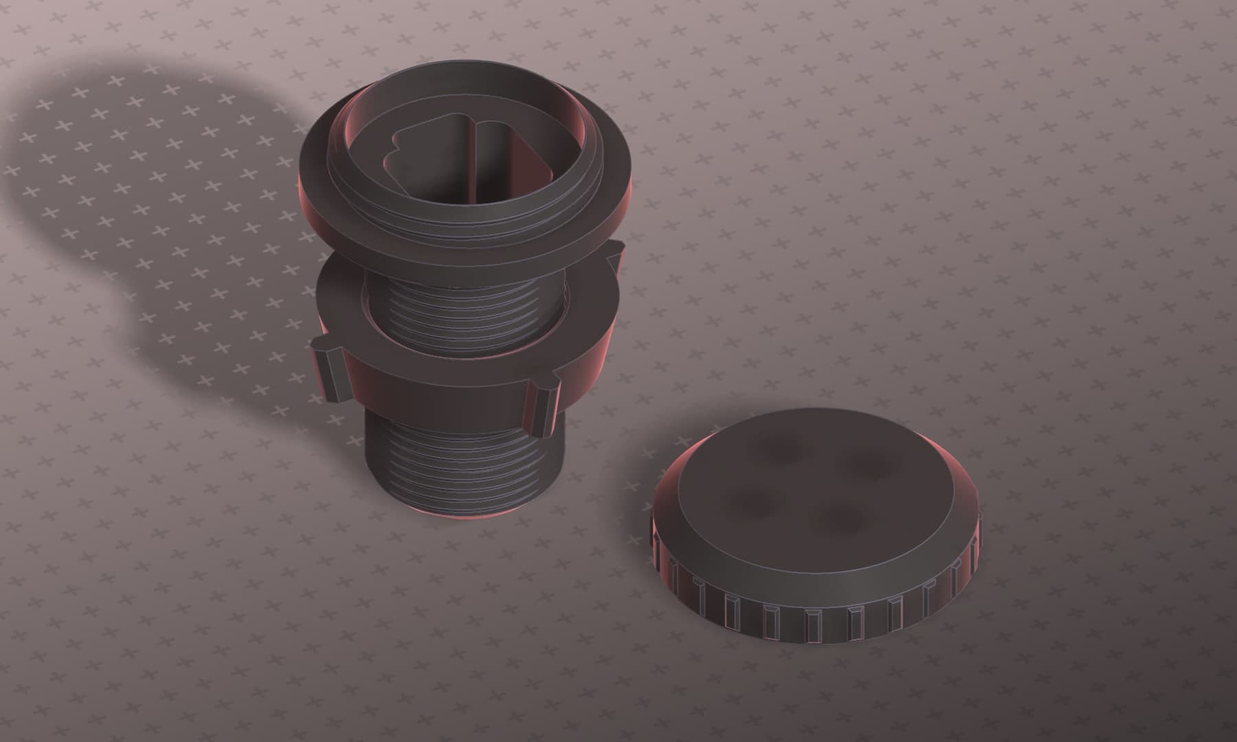 Threaded rod with a plug connector and cap