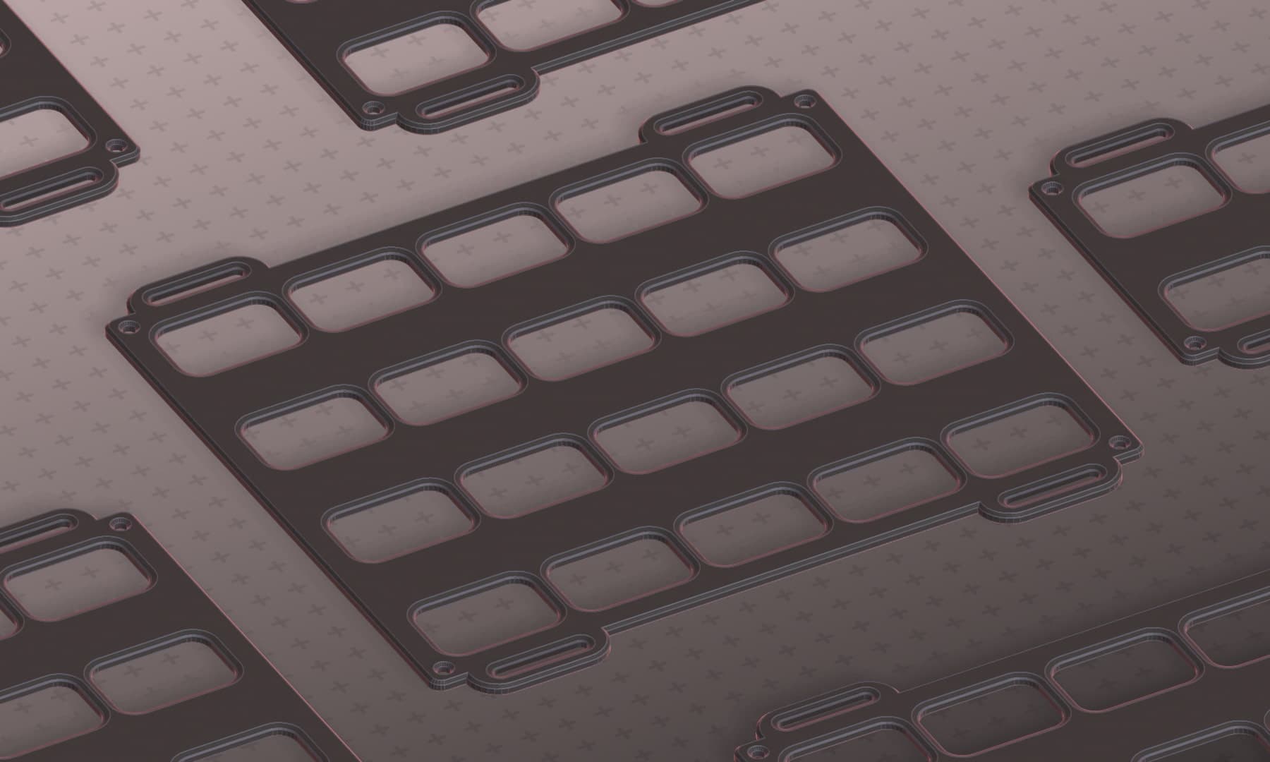 Render of several molle panels of different sizes